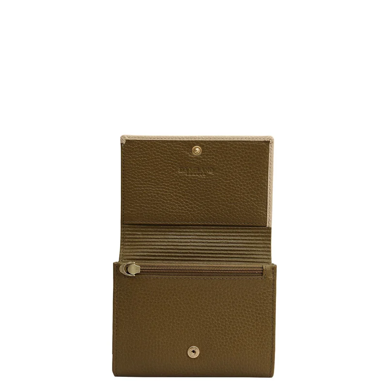Da Milano Lime Wax Leather Ladies Wallet - Lime for Women | Best Price UAE
